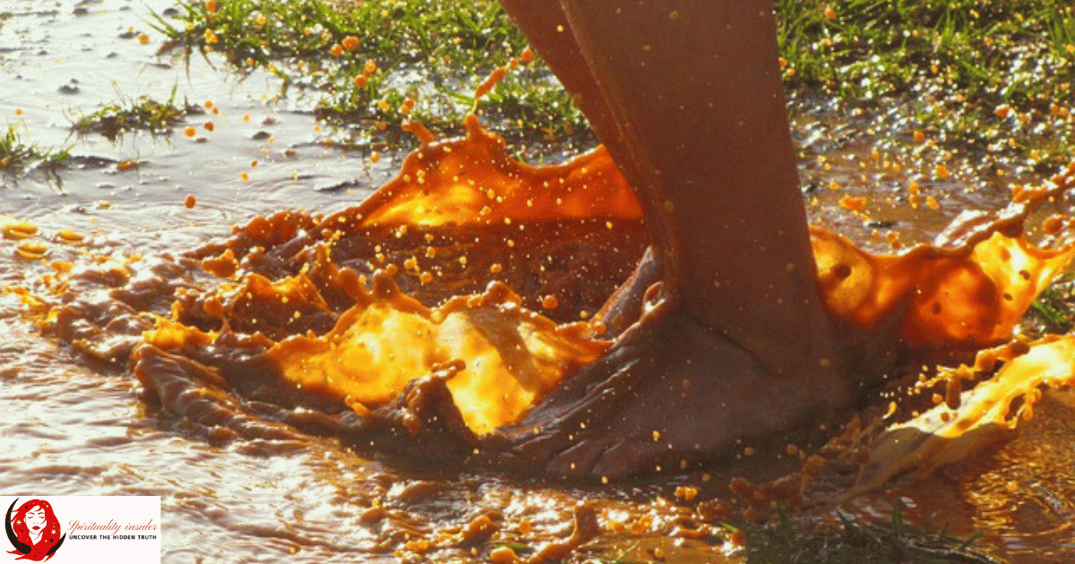 feet covered in mud