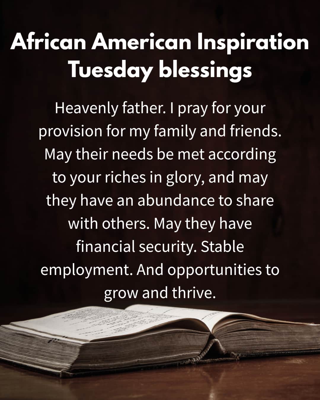 African American Inspiration Tuesday Blessings