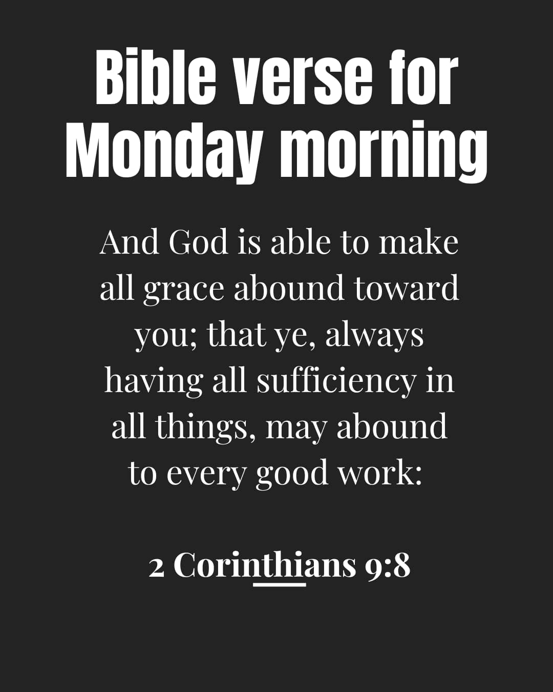 Bible verse for Monday morning