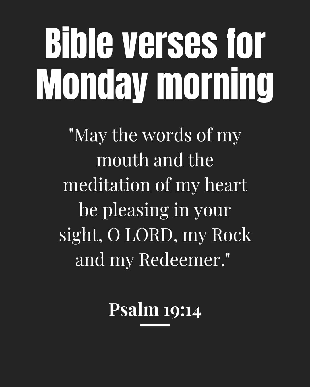 Bible verses for Monday morning