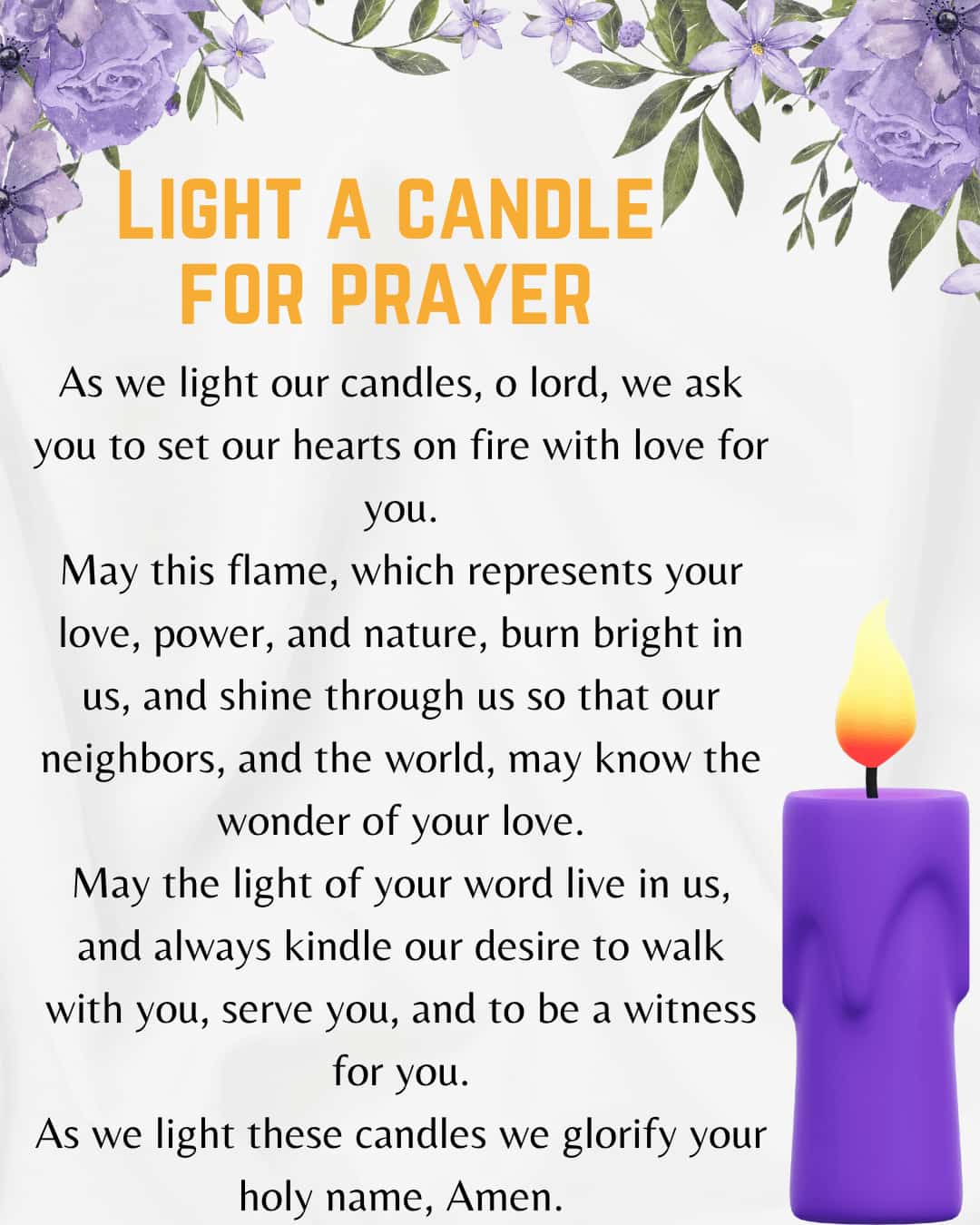 Light a candle for prayer