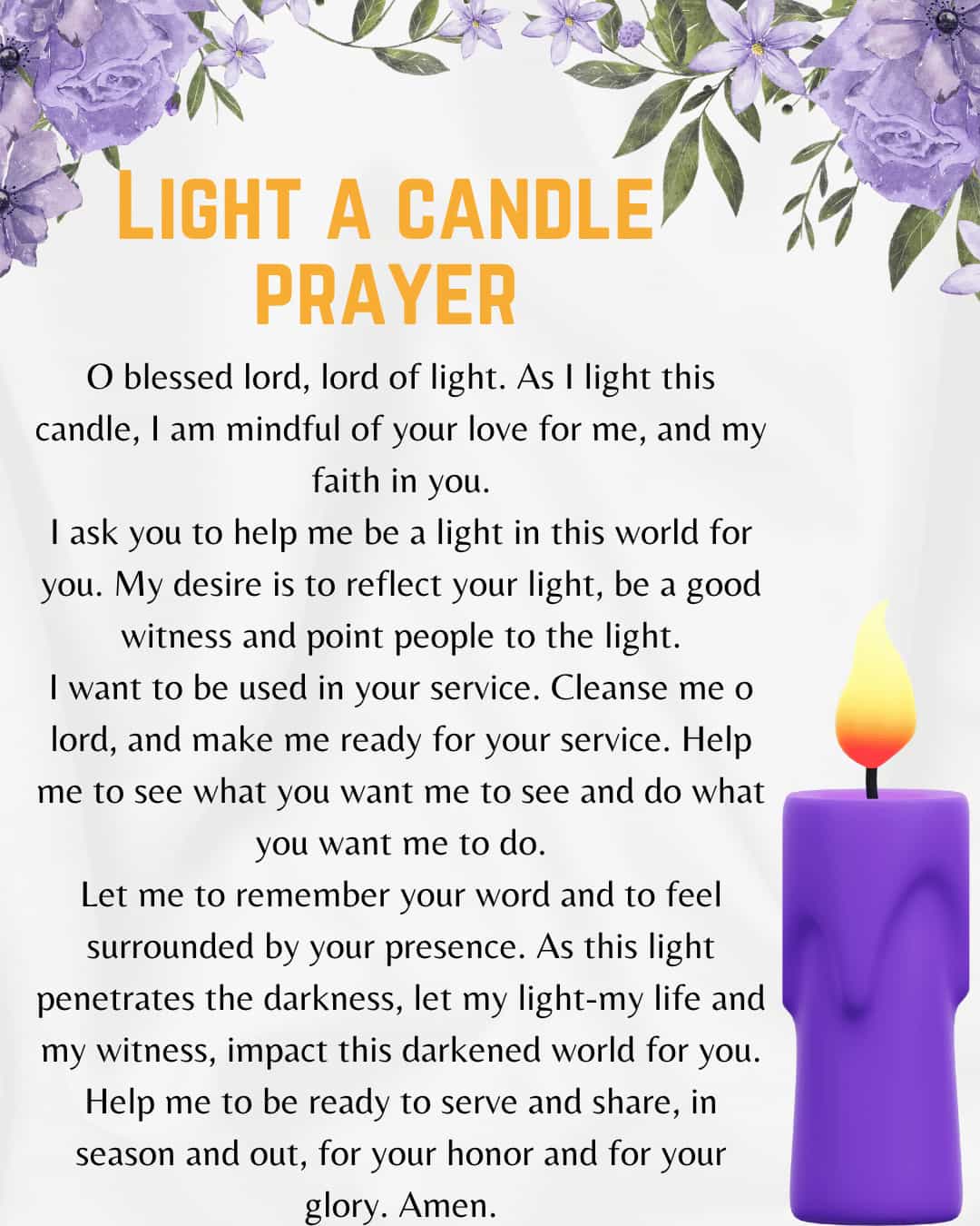 Light a candle prayer