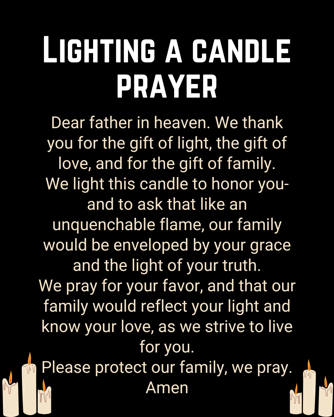 Lighting a candle prayer