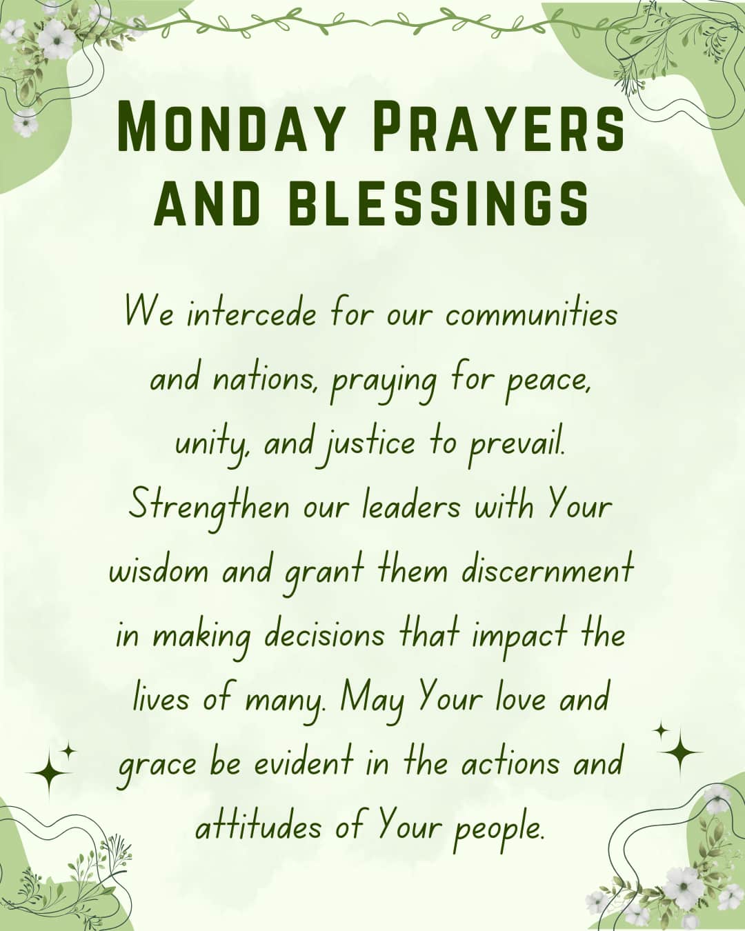 Monday prayers and blessings