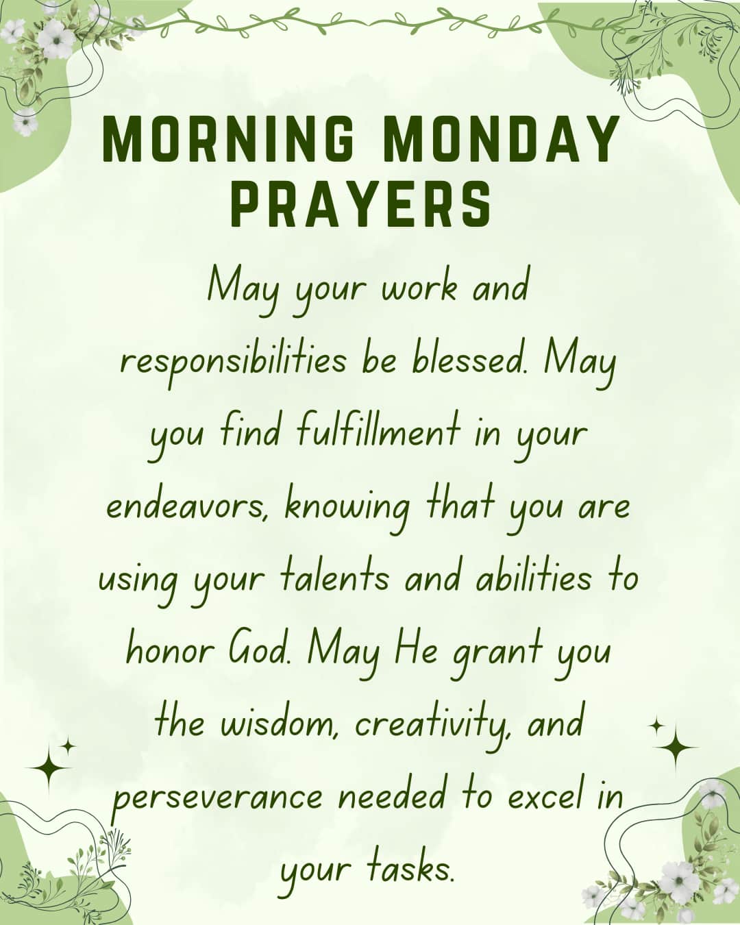 Morning Monday Prayers
