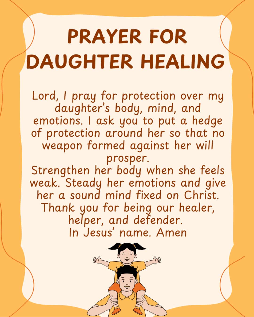 Prayer for daughter healing