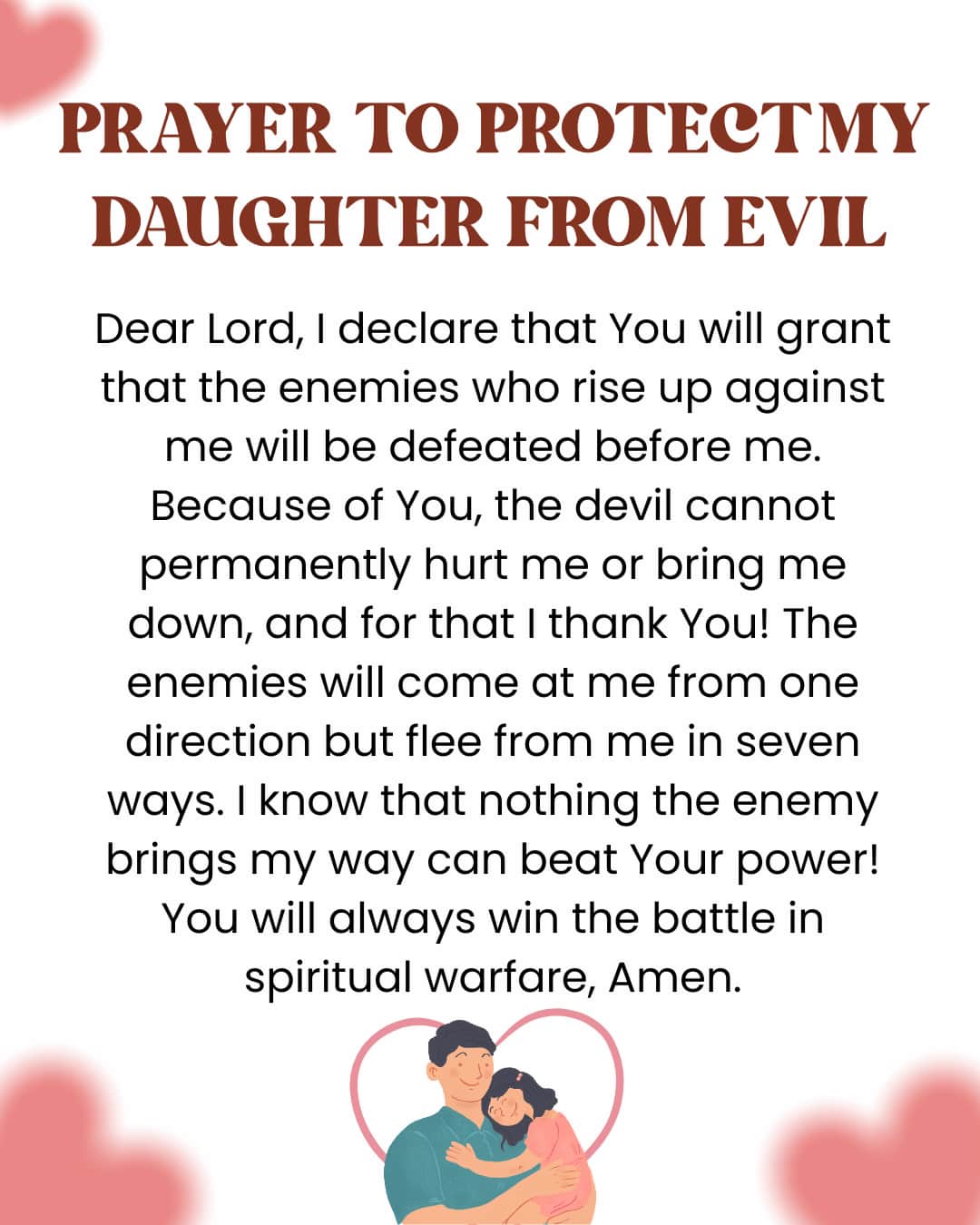 Prayer to protect my daughter from evil