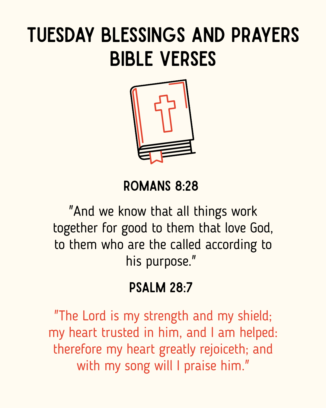 Tuesday Blessings and Prayers Bible Verses