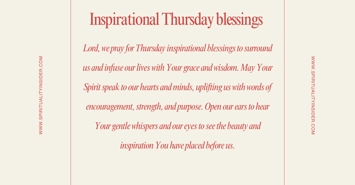 inspirational Thursday blessings and prayers