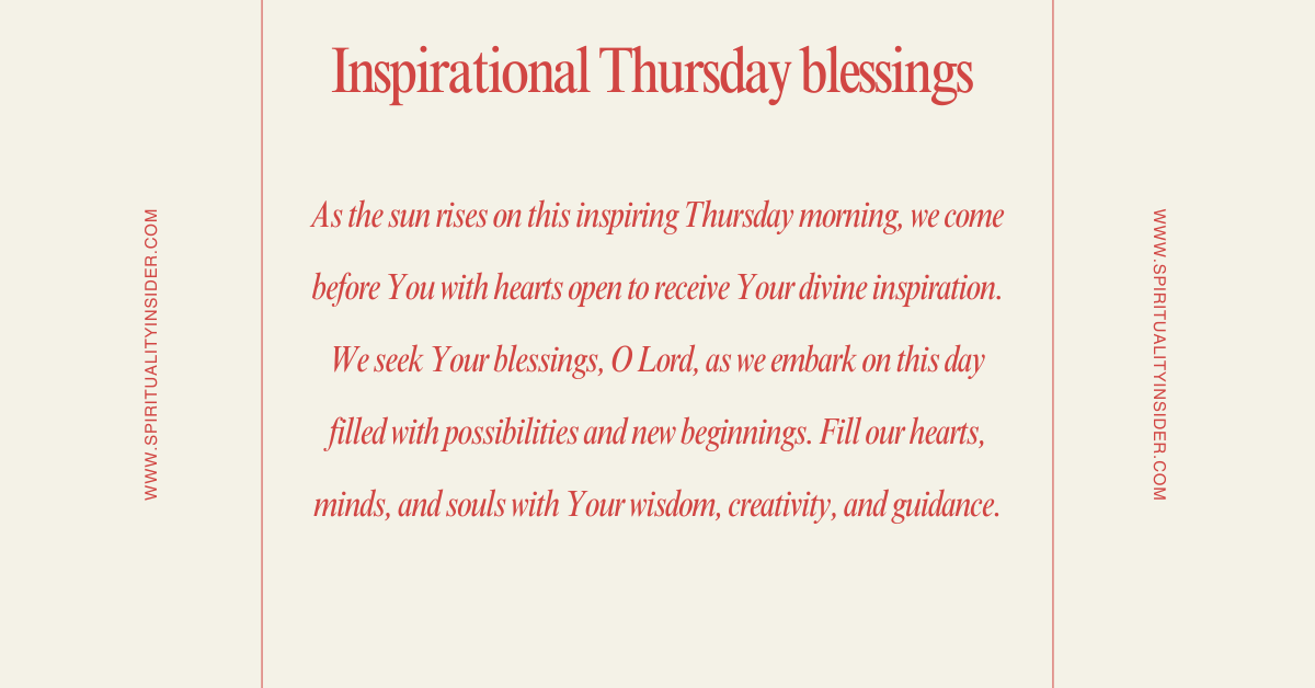 Inspirational Thursday prayers and blessings