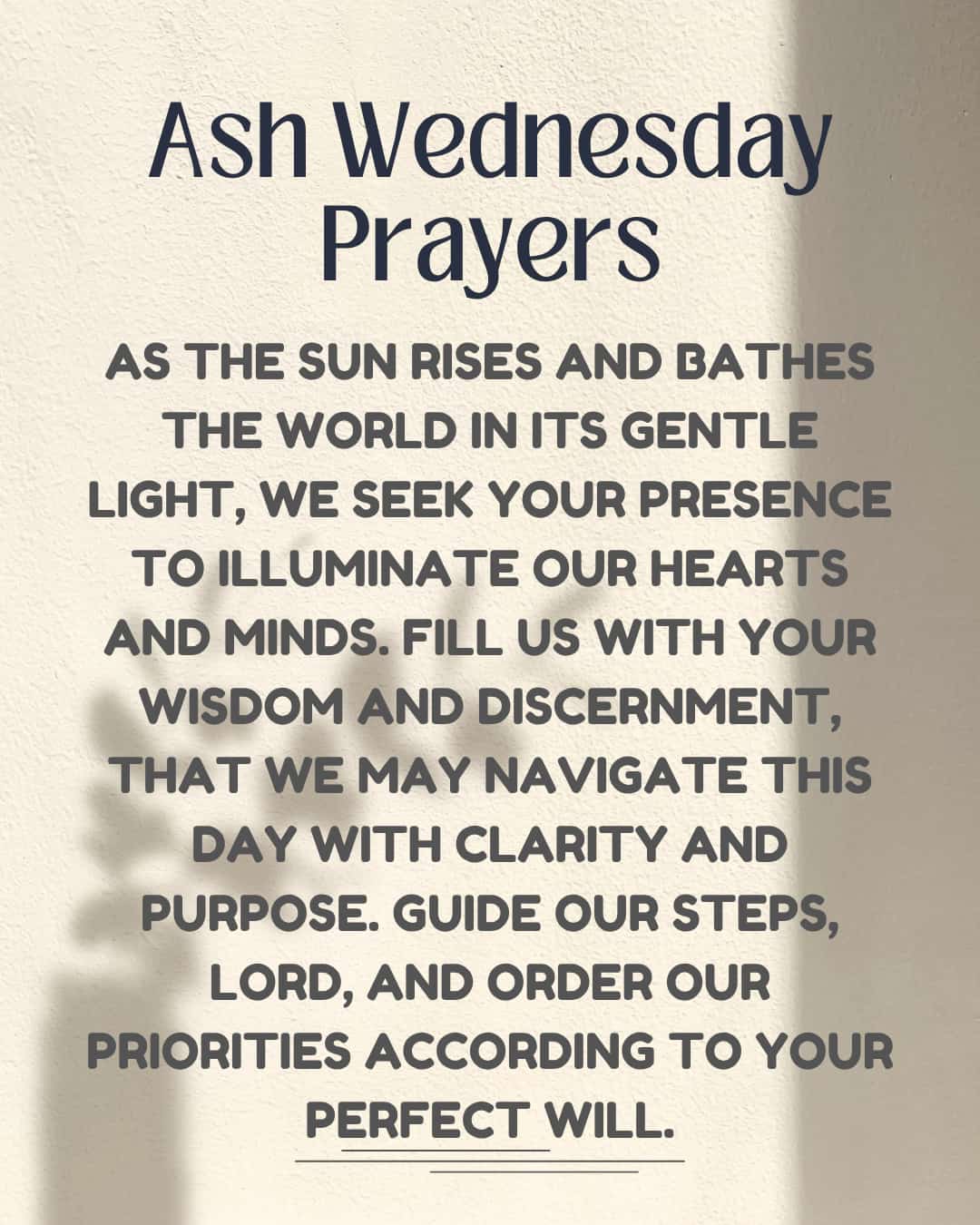 Ash Wednesday Prayers