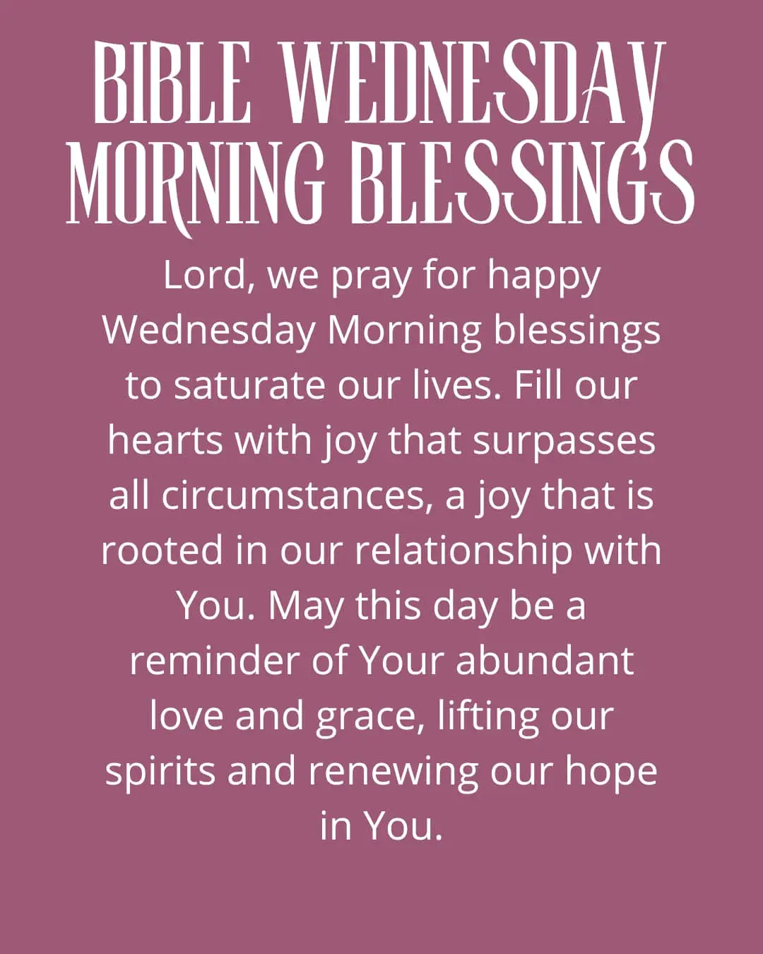 Bible Wednesday Morning Blessings