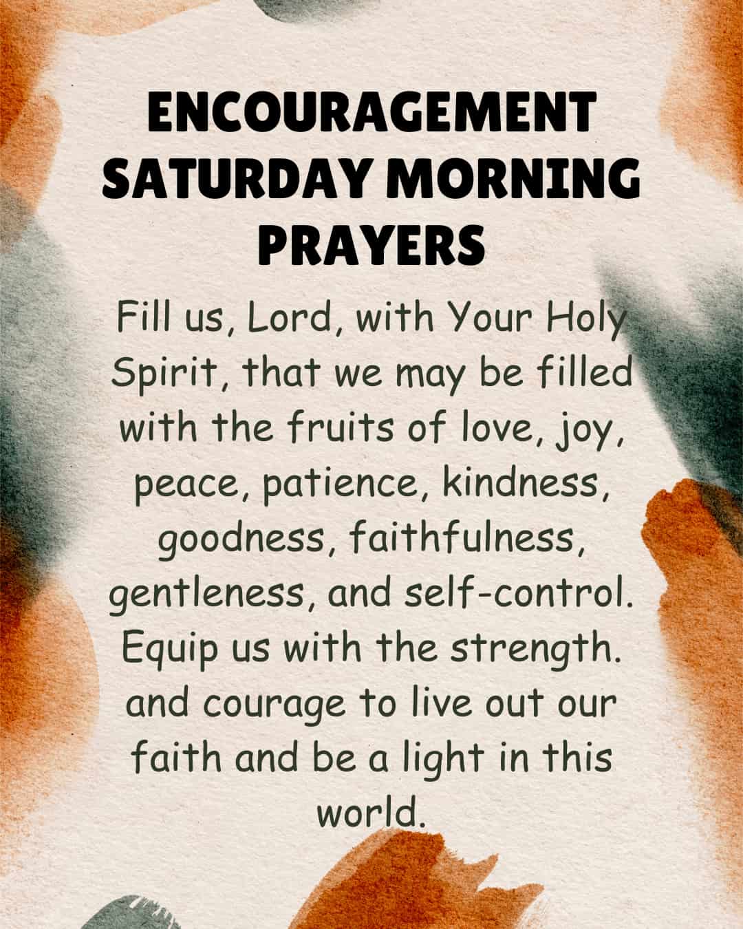 Encouragement Saturday Morning Prayers