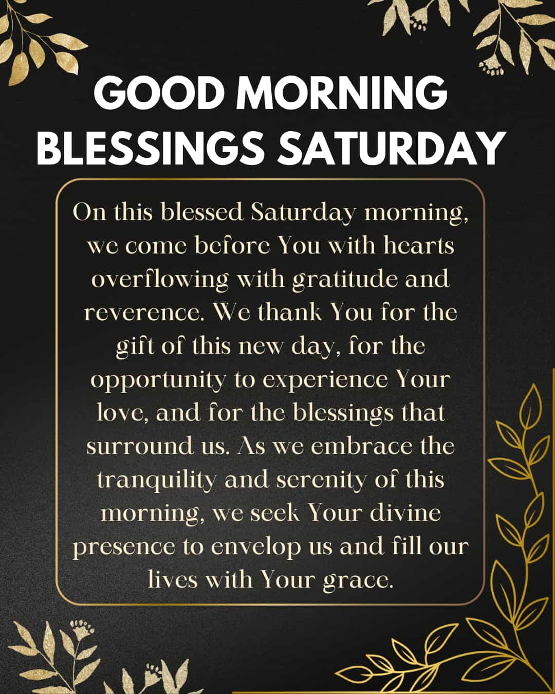 Good Morning Blessings Saturday