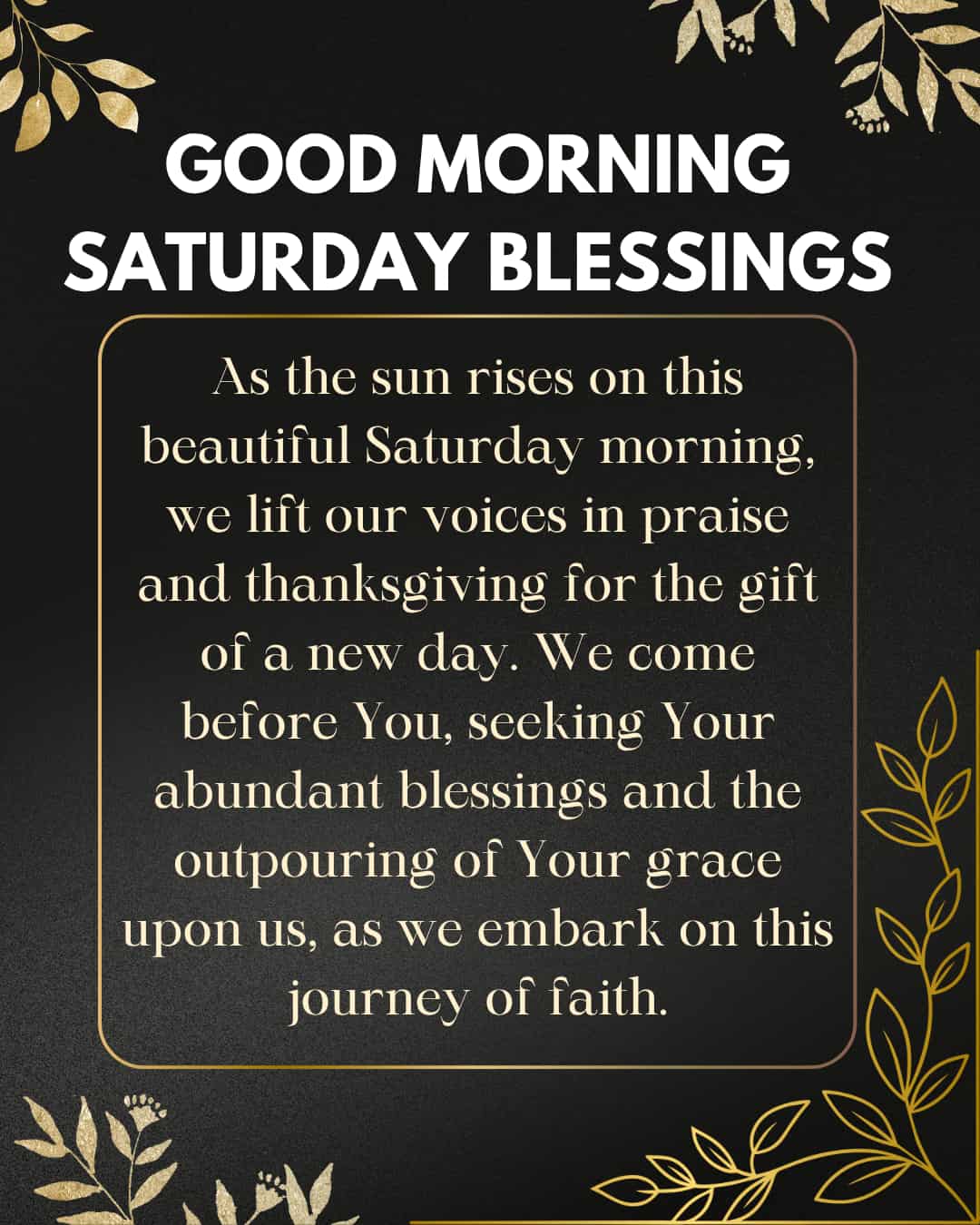 Good Morning Saturday Blessings