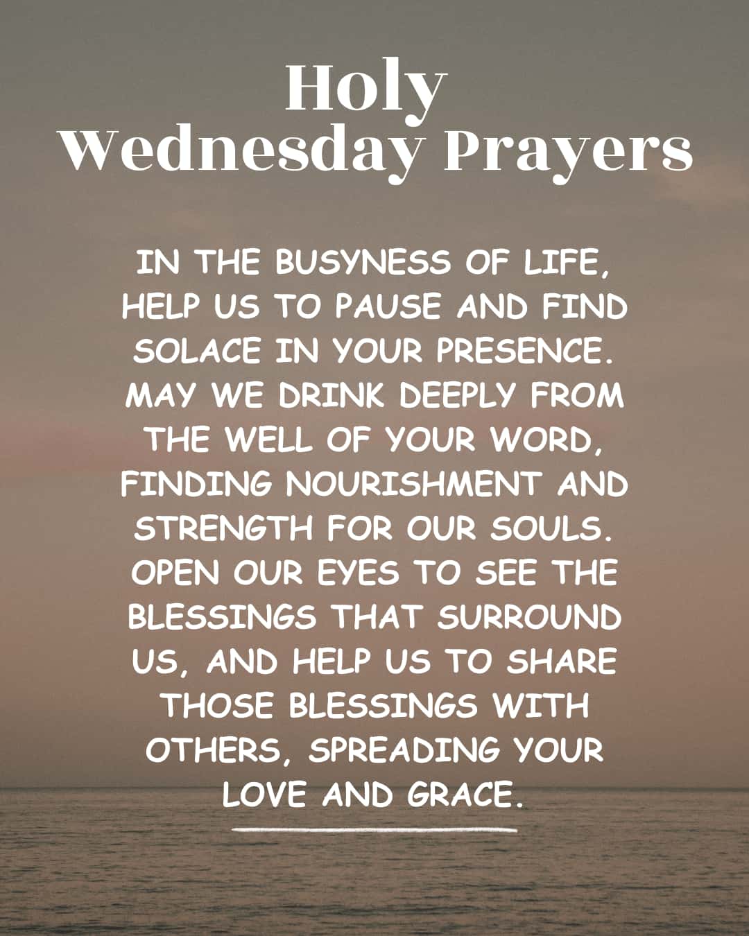 Holy Wednesday Prayers