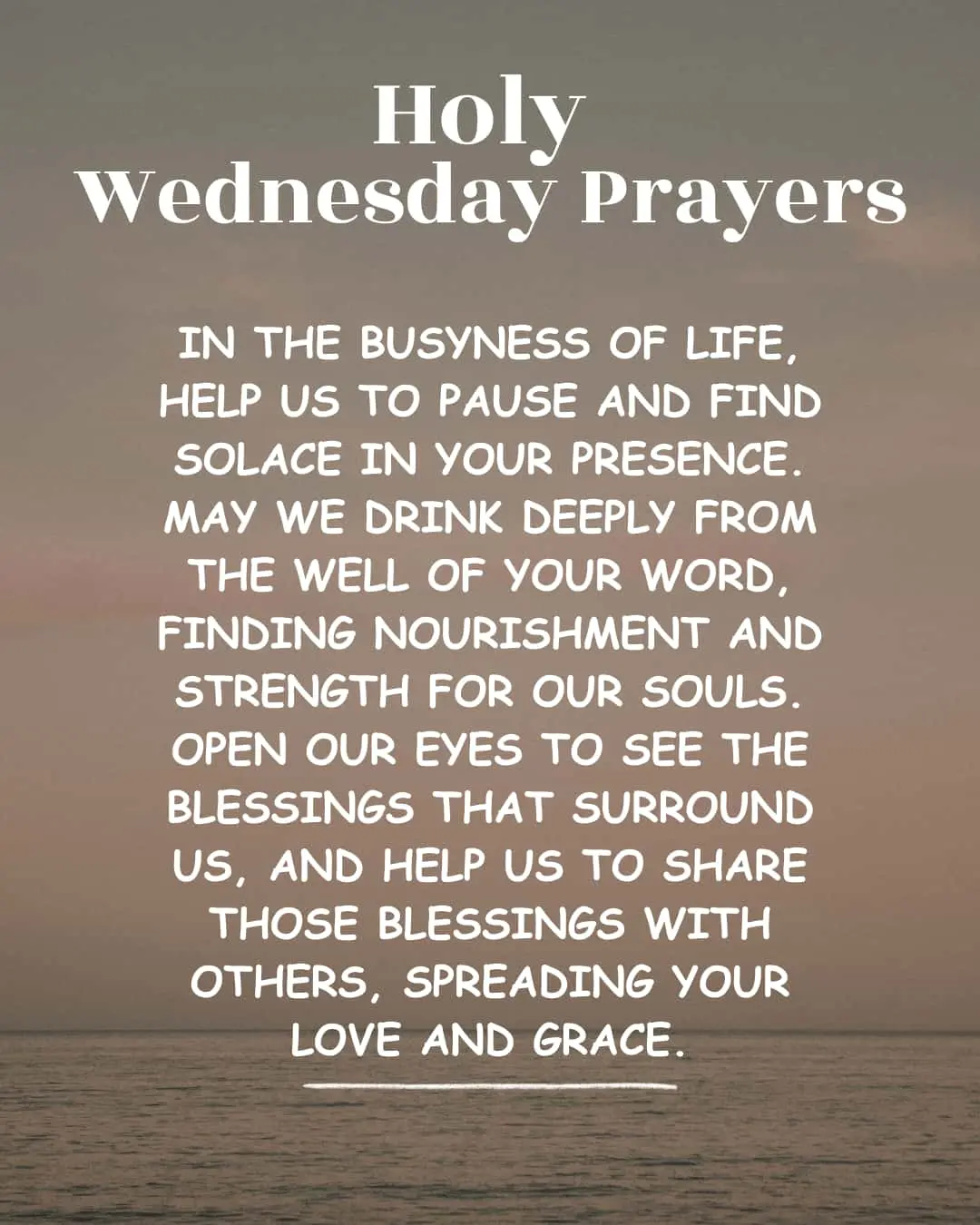 Holy Wednesday Prayers