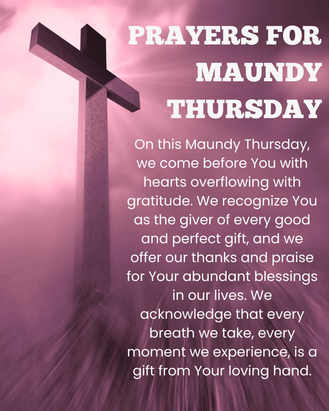 Prayers for Maundy Thursday