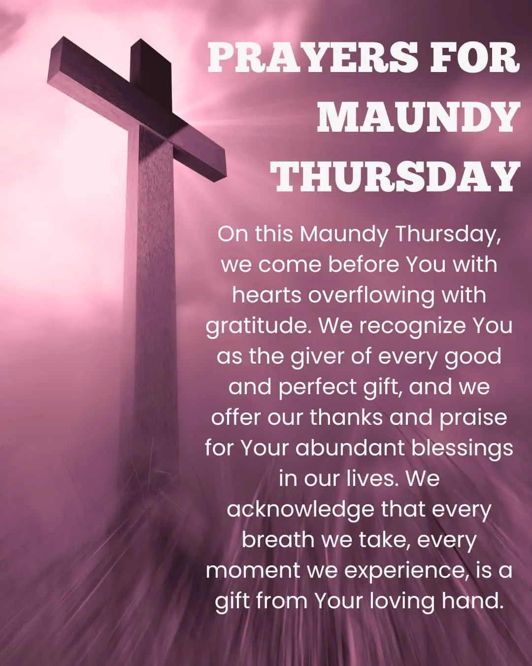 Prayers for Maundy Thursday
