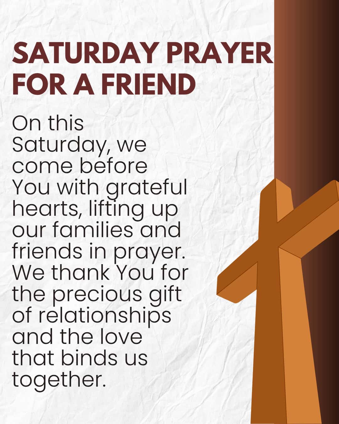 Saturday prayer for a friend