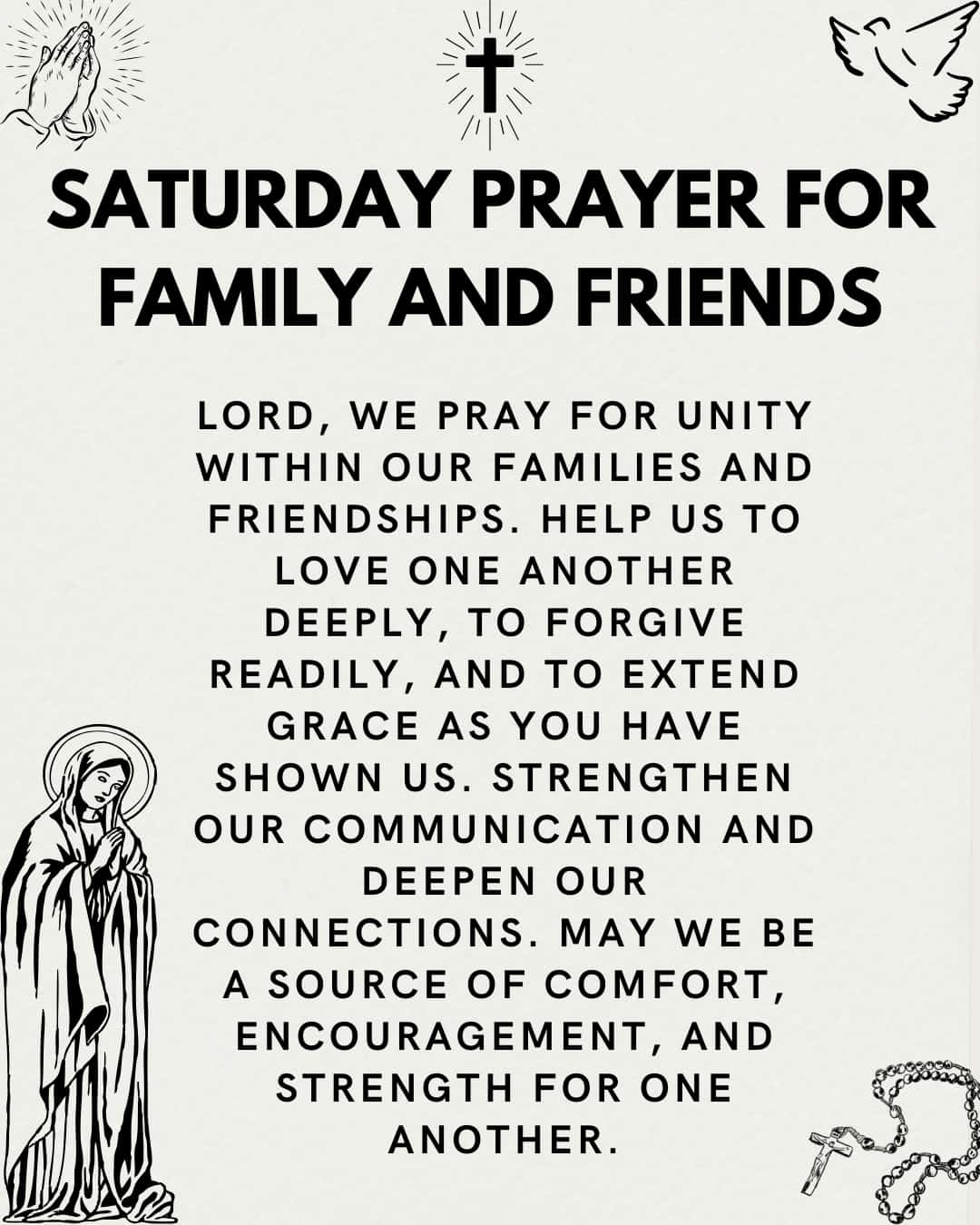 Saturday prayer for family and friends