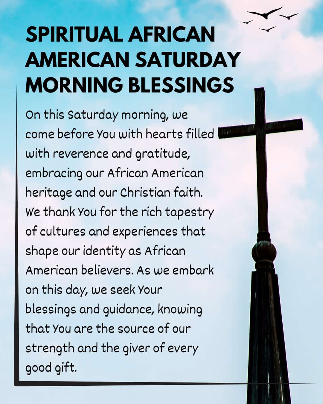 Spiritual African American Saturday Morning Blessings