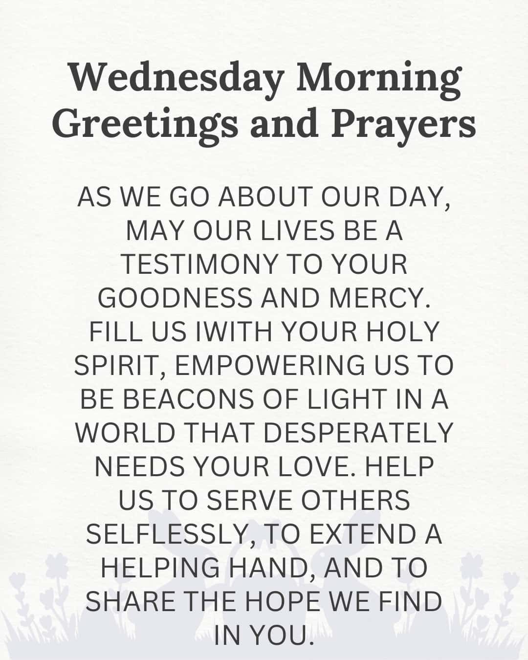 Wednesday Morning Greetings and Prayers