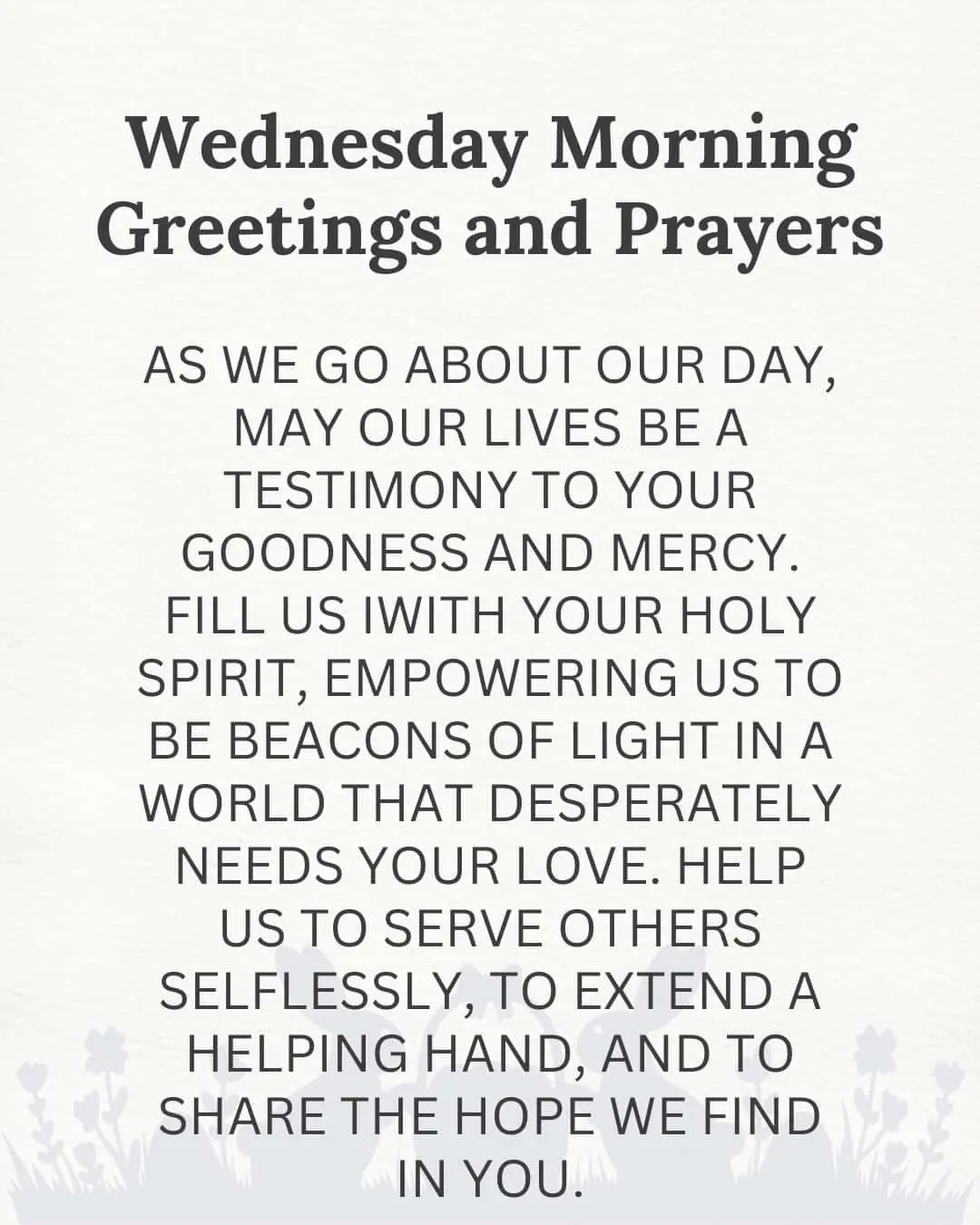 Wednesday Morning Greetings and Prayers
