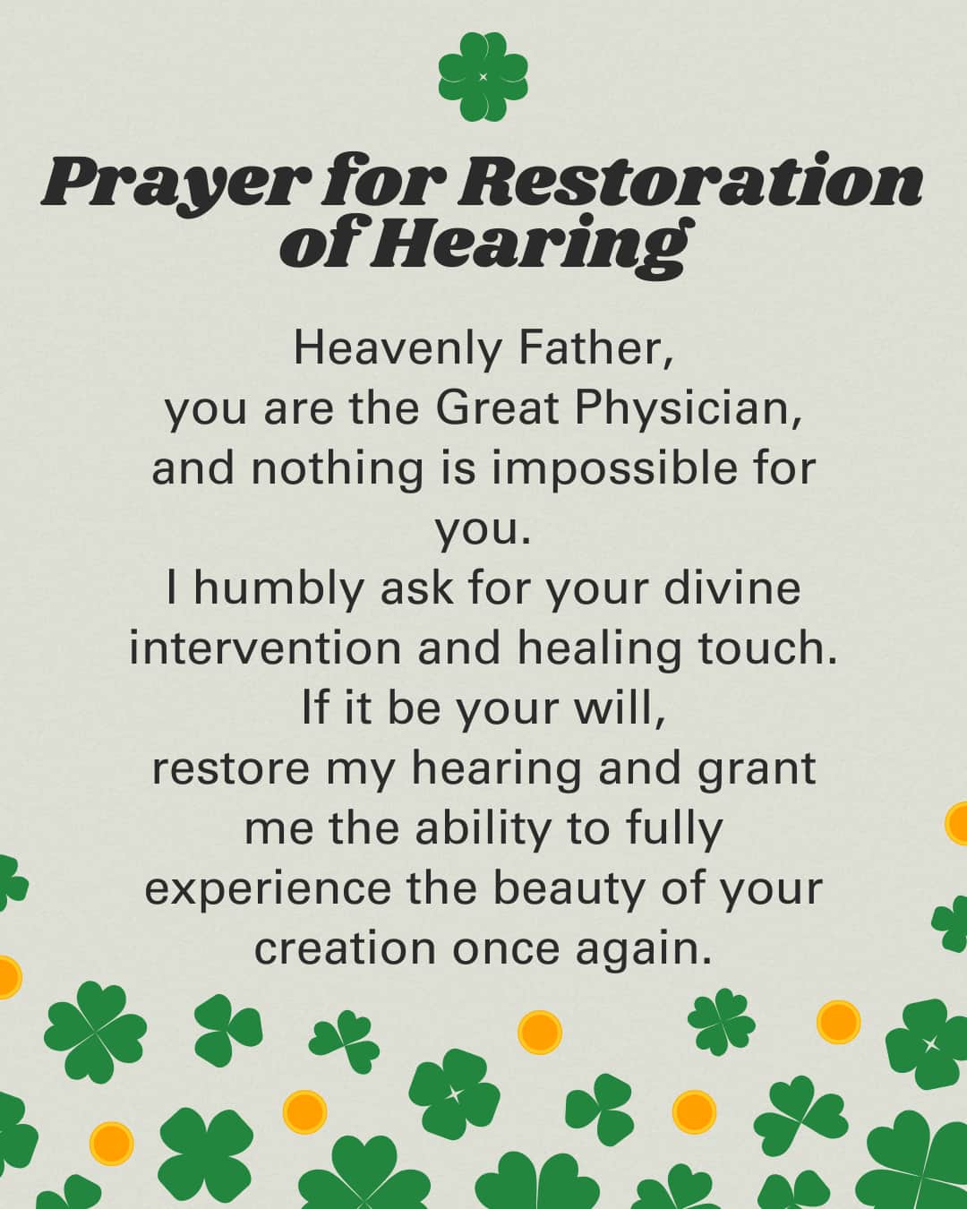 Prayer for Restoration of Hearing