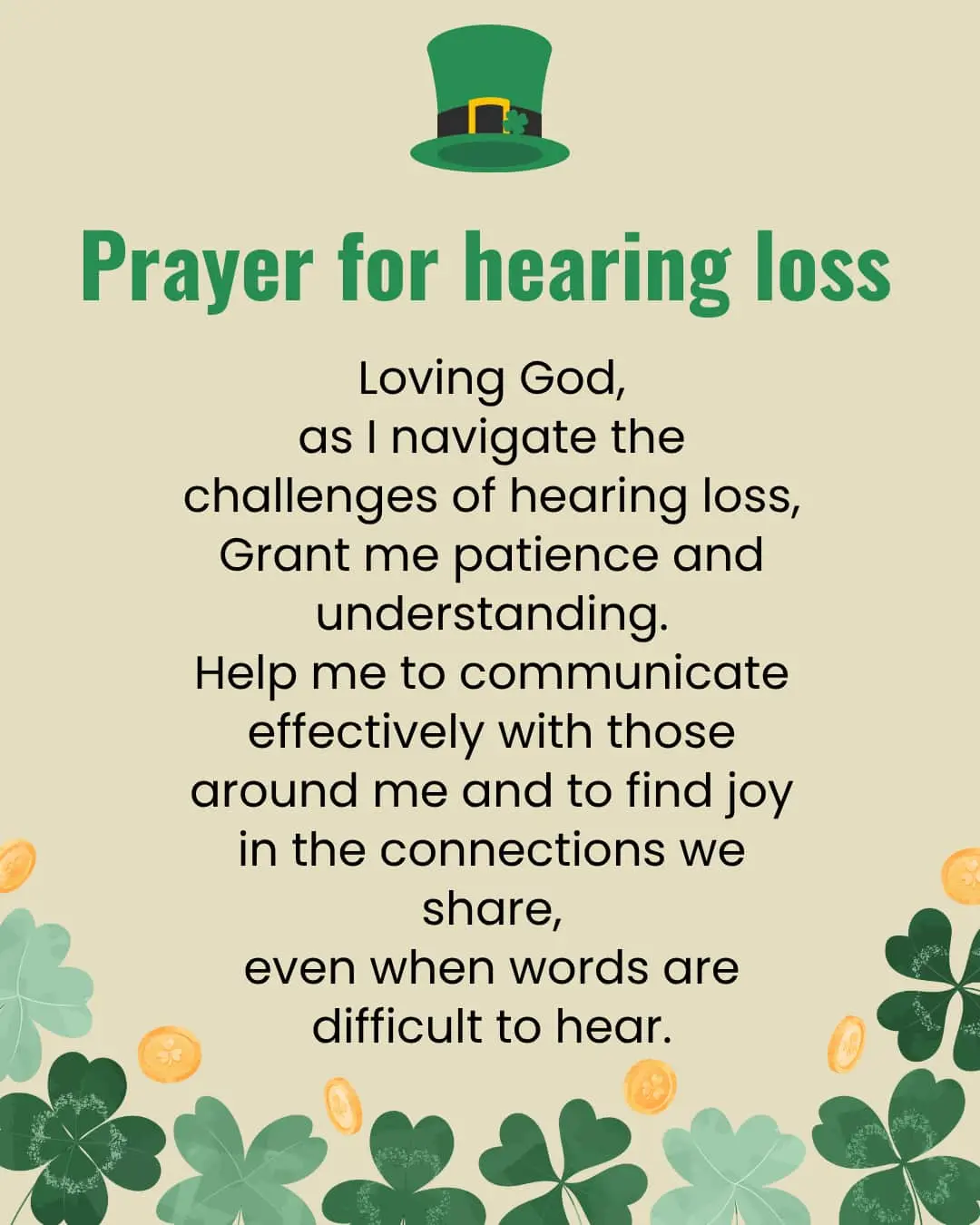 Prayer for hearing loss