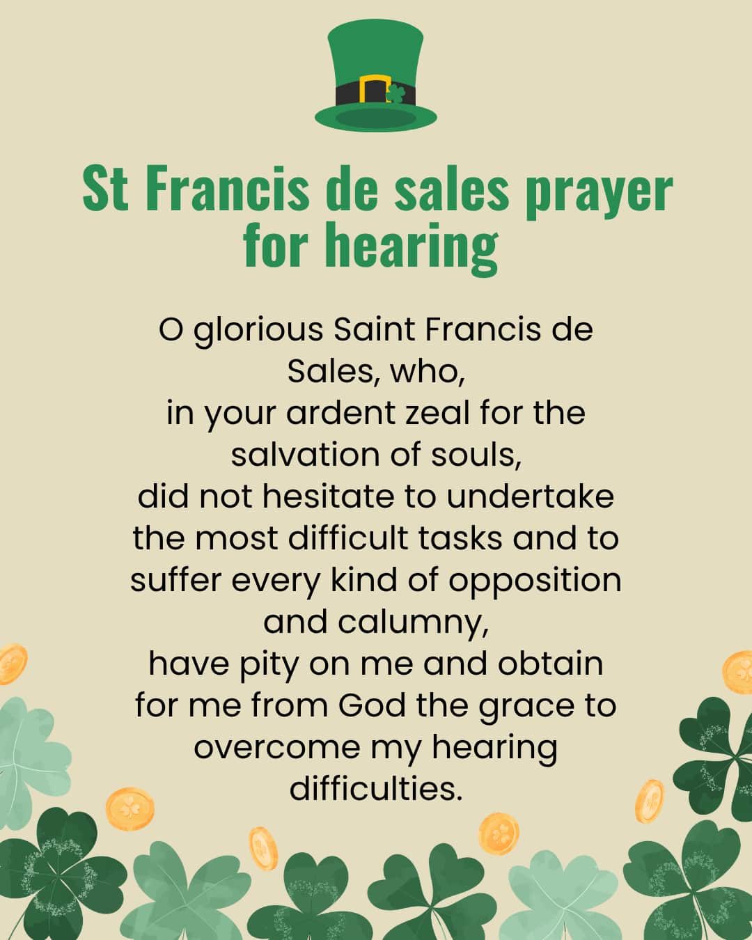St Francis de sales prayer for hearing