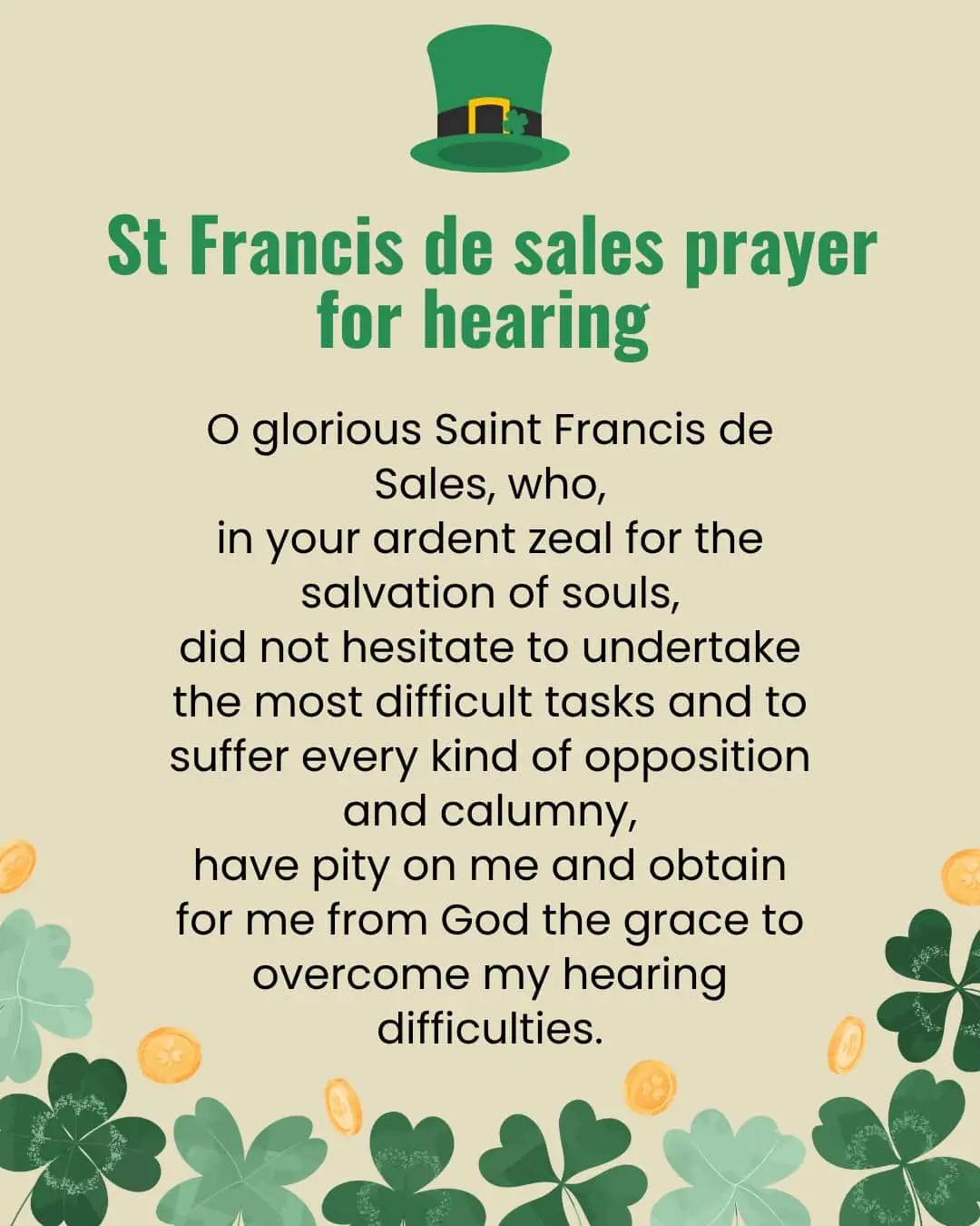 St Francis de sales prayer for hearing