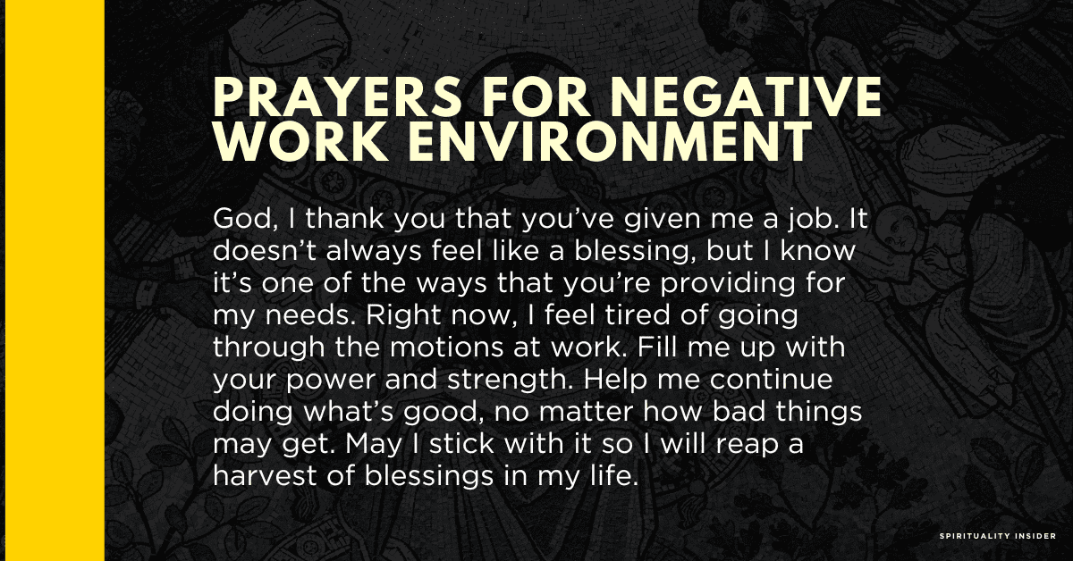 prayer for bad work environment