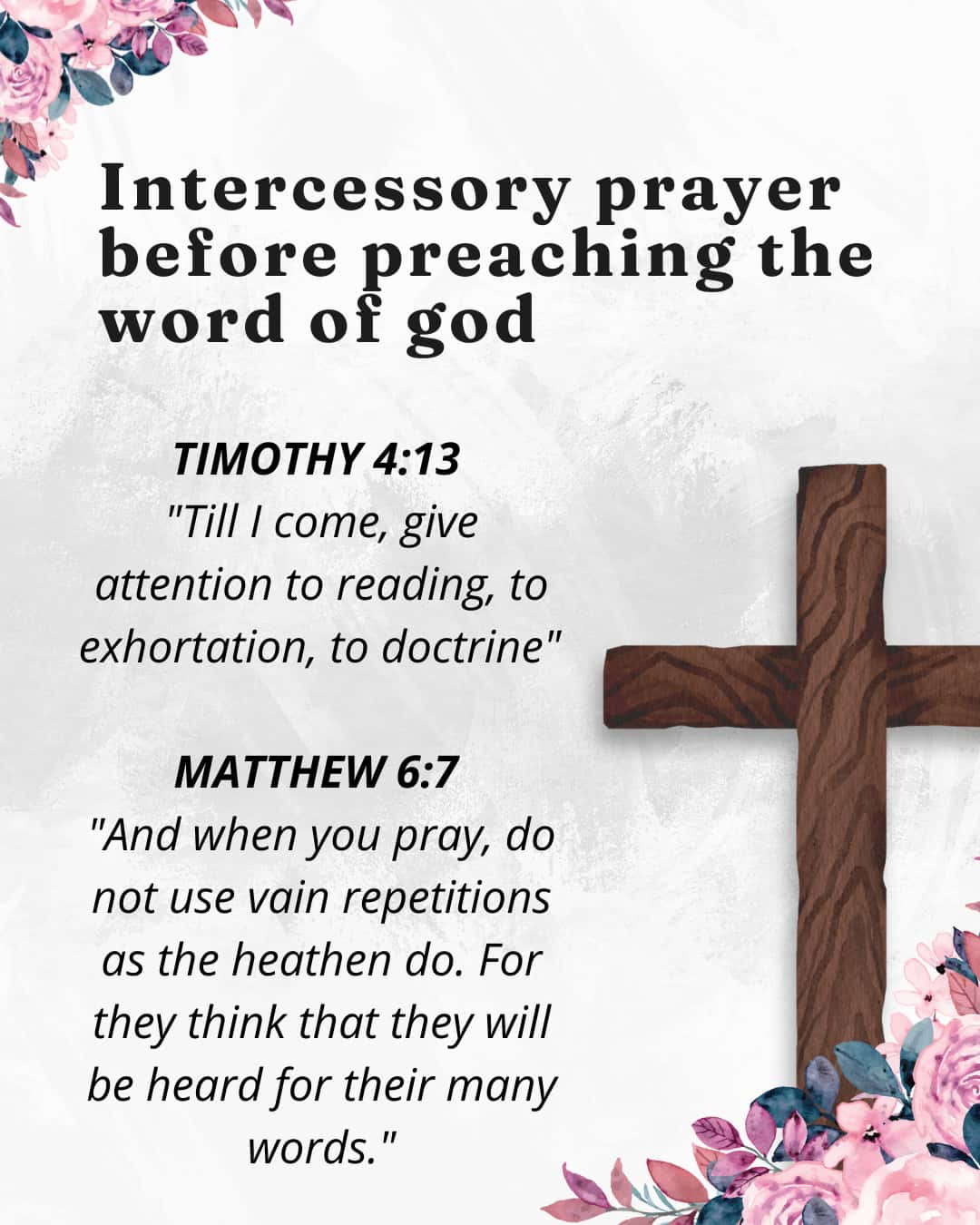 Intercessory prayer before preaching the word of god