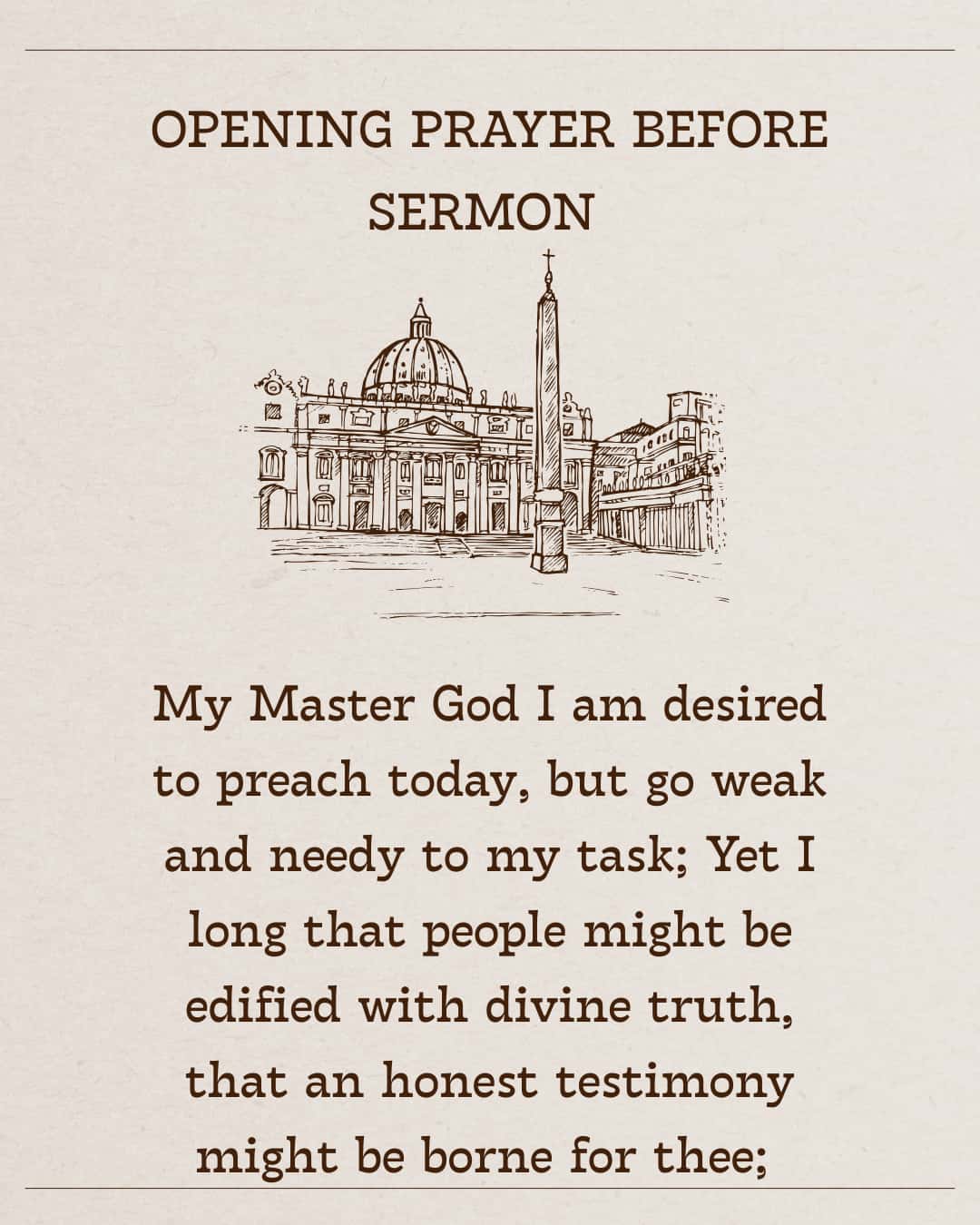 Opening prayer before sermon