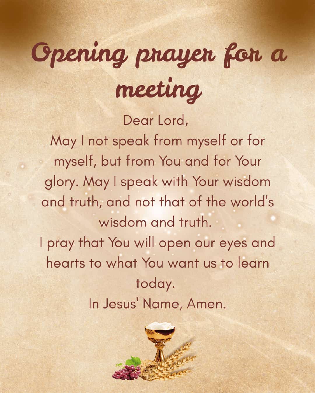 Opening prayer for a meeting