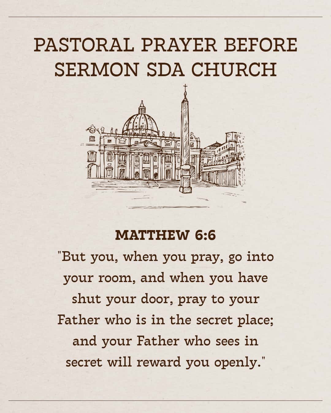 Pastoral prayer before sermon sda church
