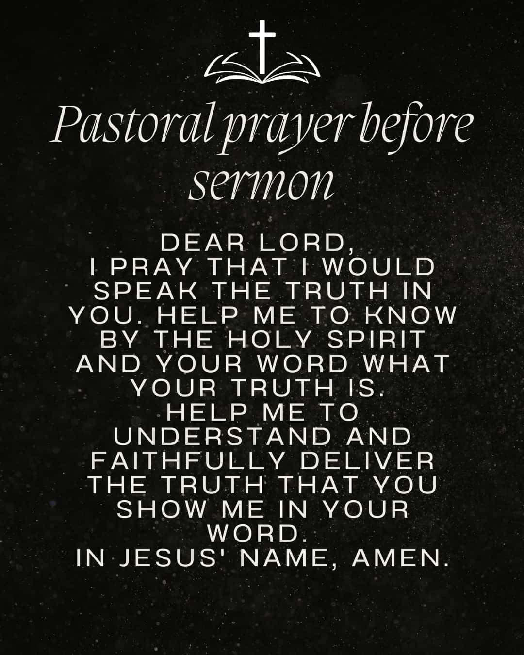 Pastoral prayer before sermon