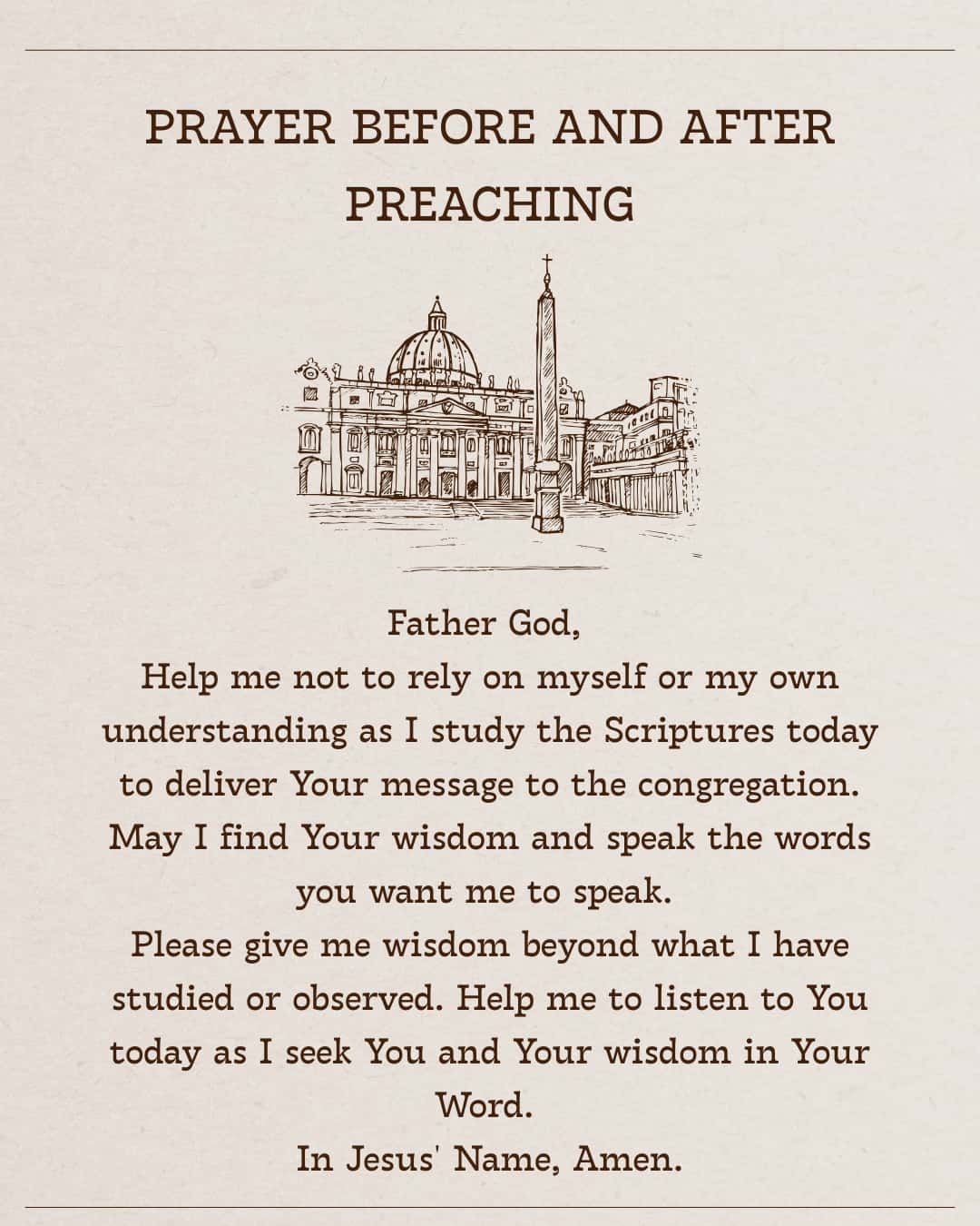 Prayer before and after preaching