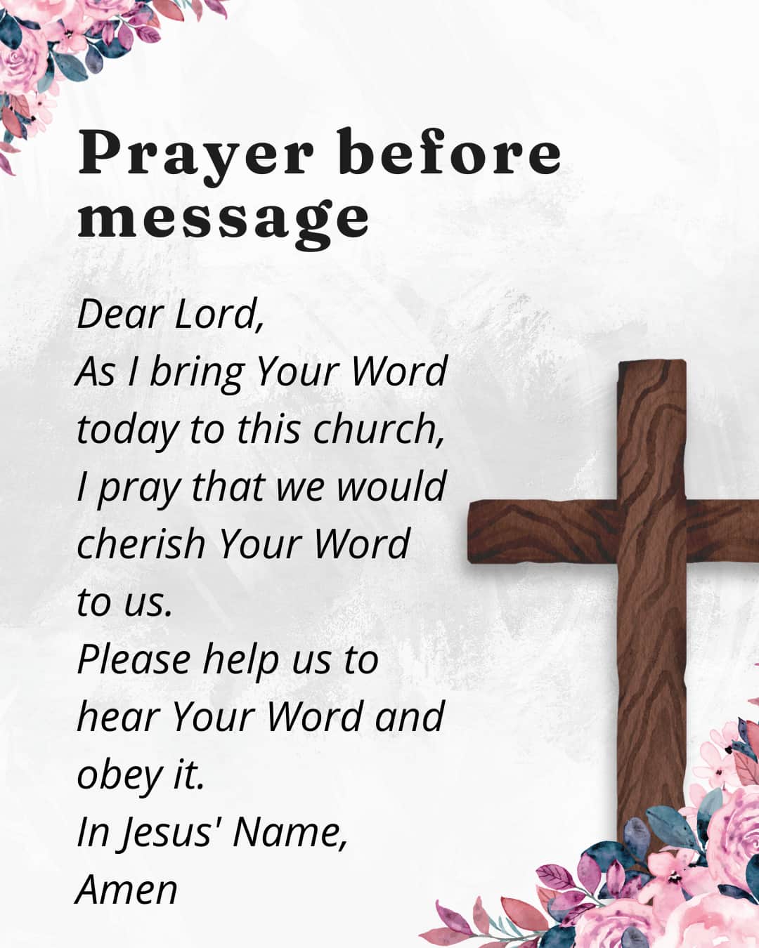 Prayer before message