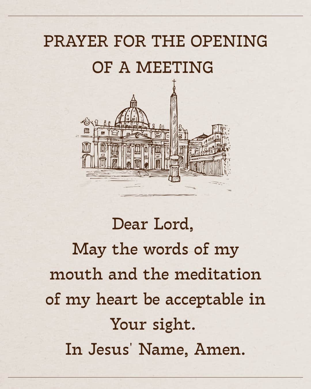 Prayer for the opening of a meeting