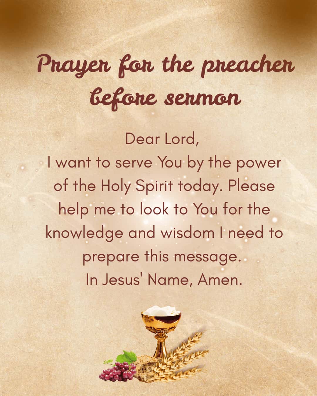 Prayer for the preacher before sermon