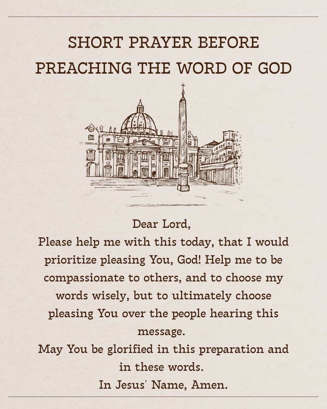 Short prayer before preaching the word of god