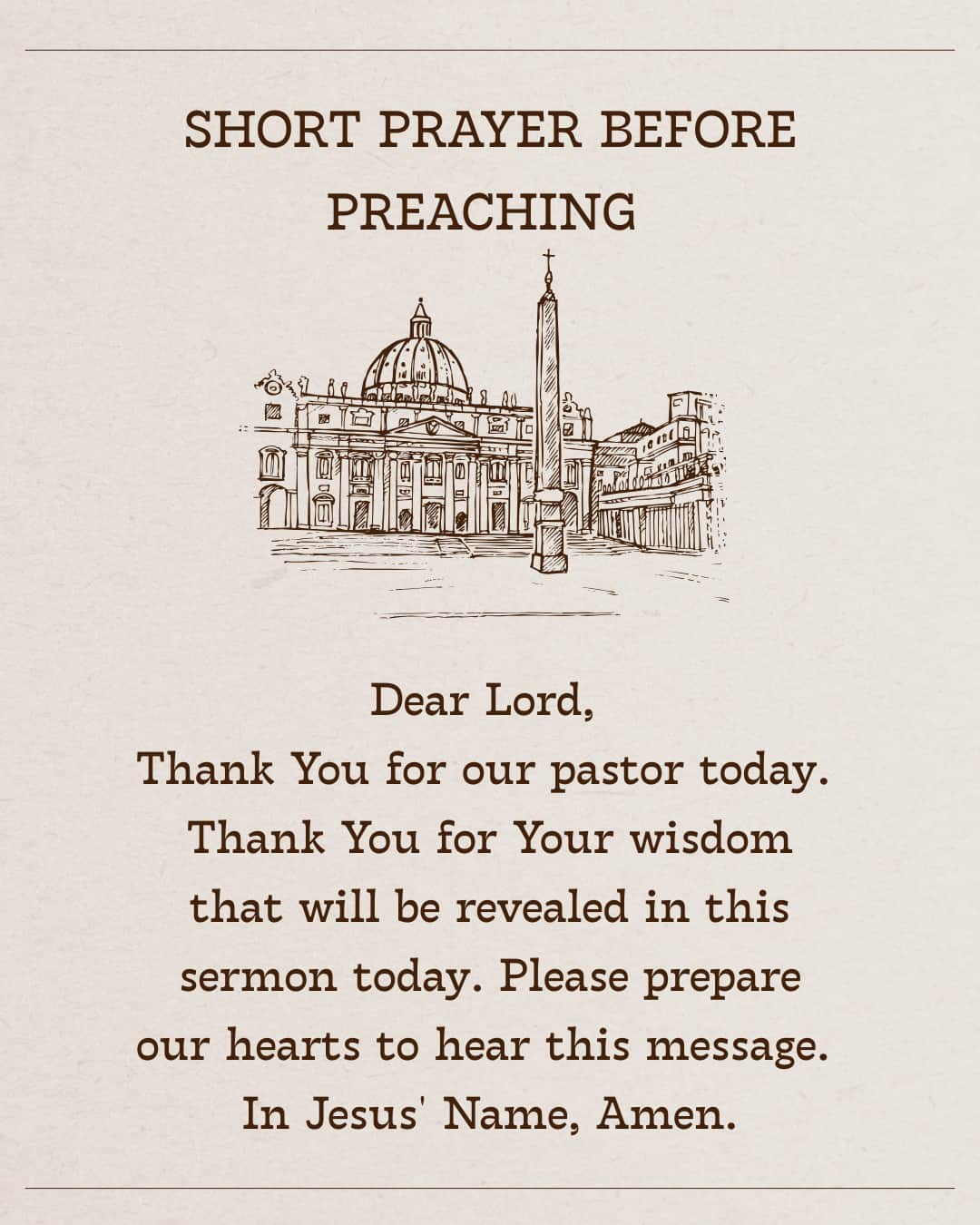 Short prayer before preaching