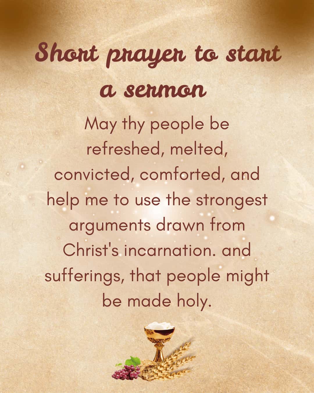 Short prayer to start a sermon