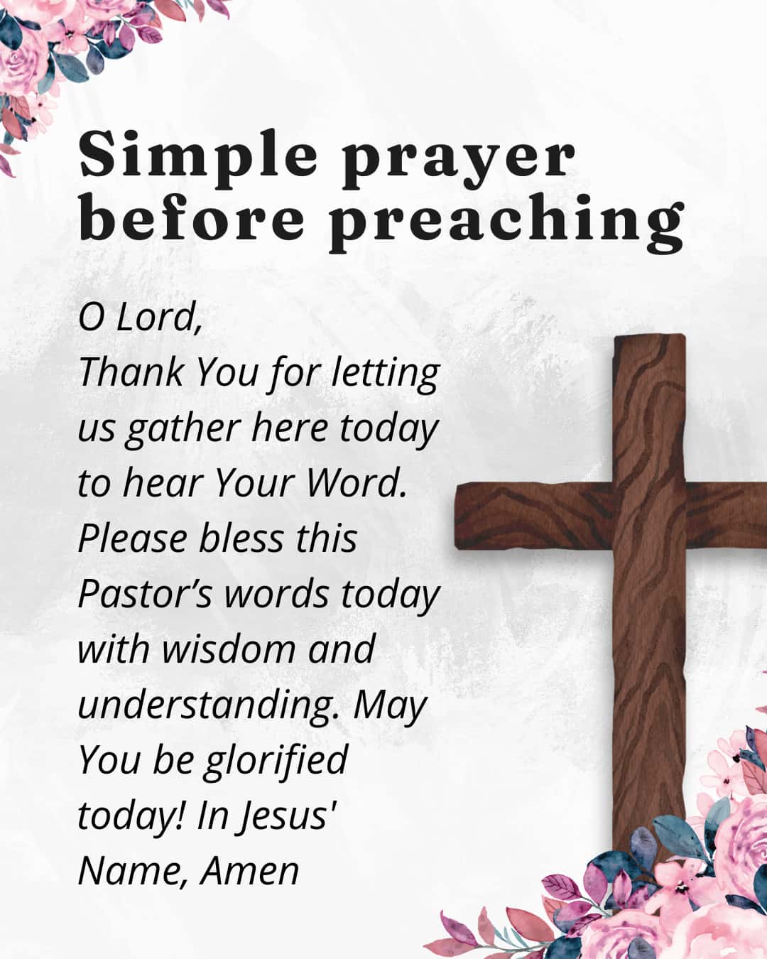 Simple prayer before preaching