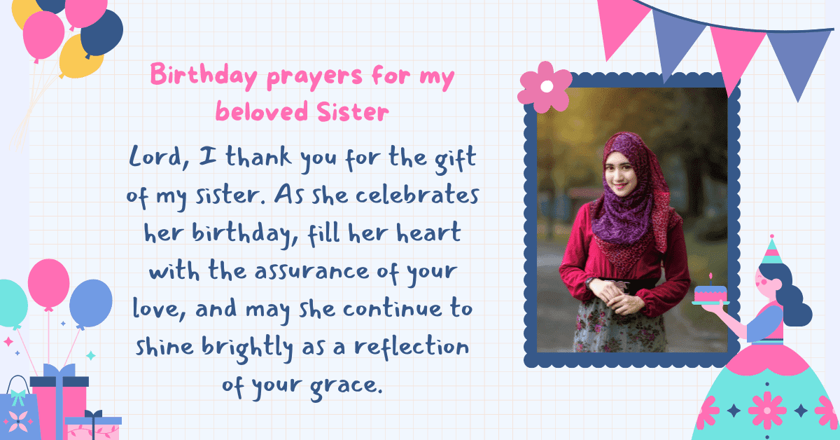 birthday prayer for a sister