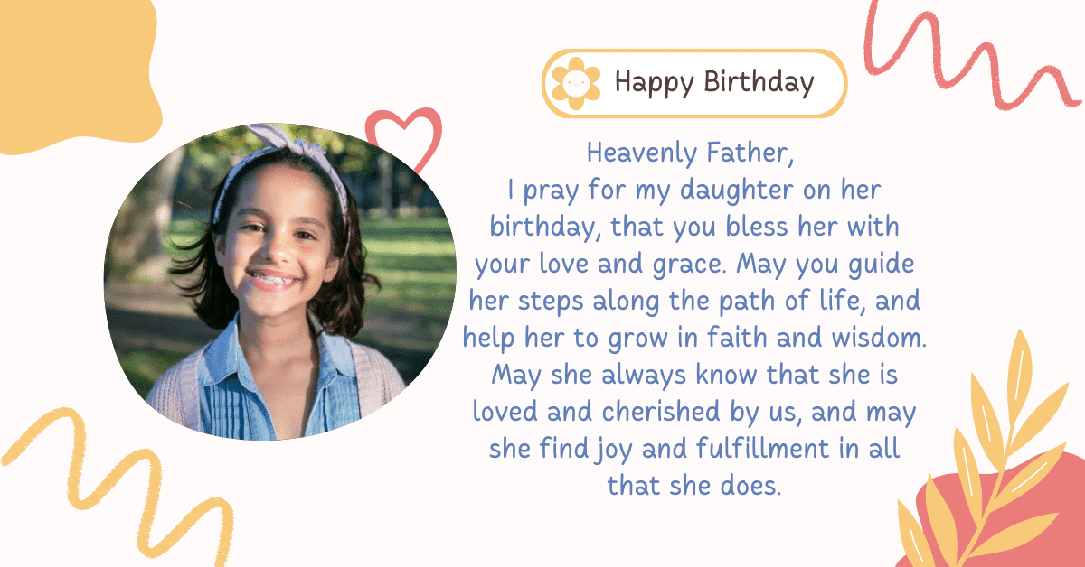 birthday prayer for daughter from mother