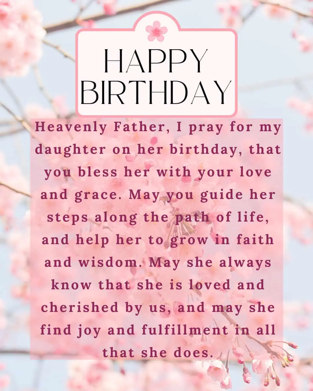 birthday prayer for daughter from parents