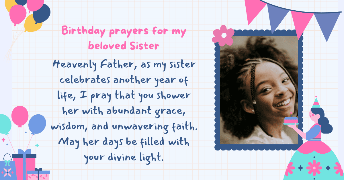 birthday prayer for my sister